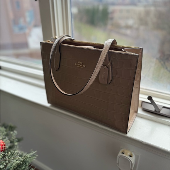 COACH Tweed check croco embossed tote 50623801-1_2.jpg